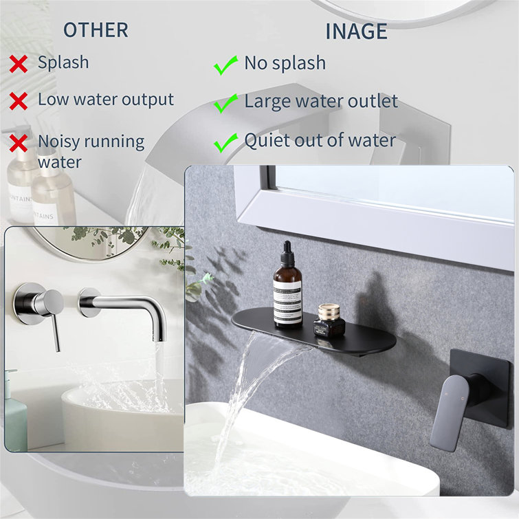 MONSFEST Wall Mounted Faucet Bathroom Faucet - Wayfair Canada